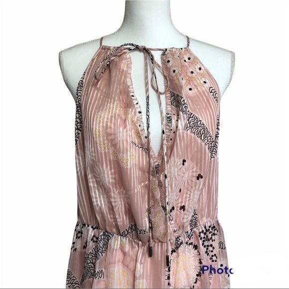 Reiss Freddie Paisley Print Maxi Dress Nude 10 - Picture 7 of 12